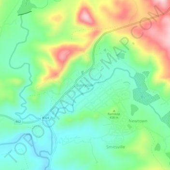 Barrydale topographic map, elevation, terrain