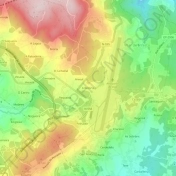 A Retorta topographic map, elevation, terrain