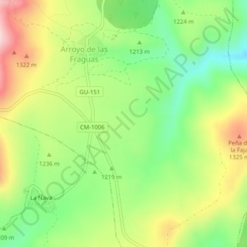 El Pradito topographic map, elevation, terrain