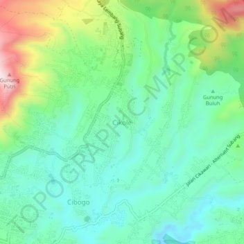 Cikole topographic map, elevation, terrain