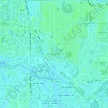 Bonita Isles topographic map, elevation, terrain