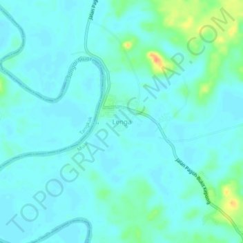 Lenga topographic map, elevation, terrain