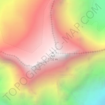 Api topographic map, elevation, terrain