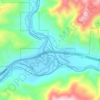 Dotsero topographic map, elevation, terrain