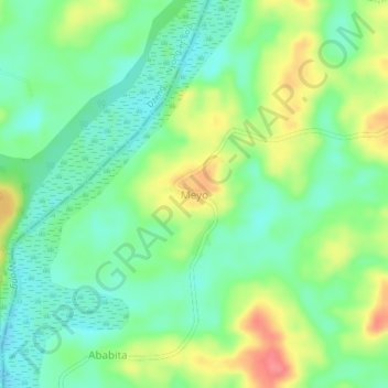 Meyo topographic map, elevation, terrain