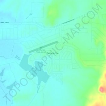 California Pines topographic map, elevation, terrain