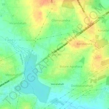 Avalahalli topographic map, elevation, terrain