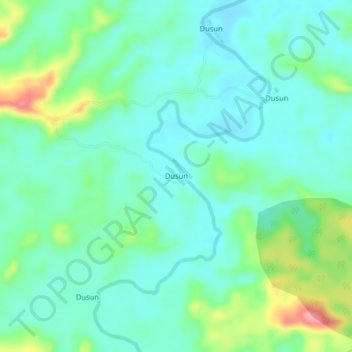 Dusun topographic map, elevation, terrain