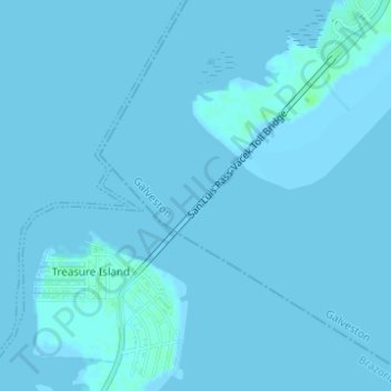 San Luis Pass topographic map, elevation, terrain