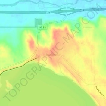 Sutherland, NE topographic map, elevation, terrain