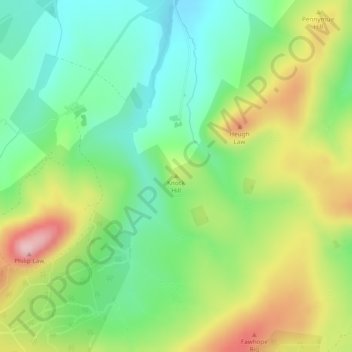 Knock Hill topographic map, elevation, terrain