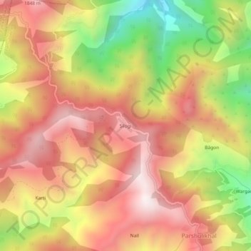 Silogi topographic map, elevation, terrain