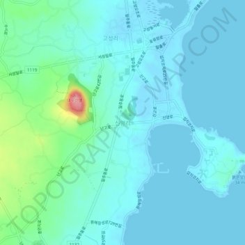 Sinyang-ri topographic map, elevation, terrain