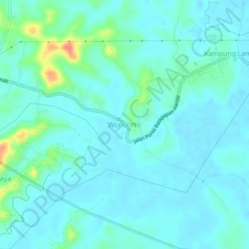 Wonotirto topographic map, elevation, terrain