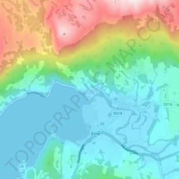 Fitja topographic map, elevation, terrain