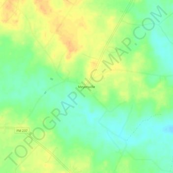 Meyersville topographic map, elevation, terrain