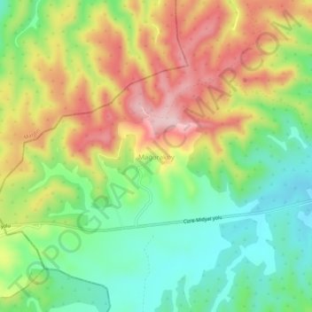 Mağaraköy topographic map, elevation, terrain