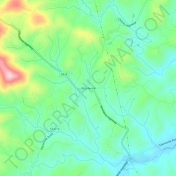 Woolwine topographic map, elevation, terrain