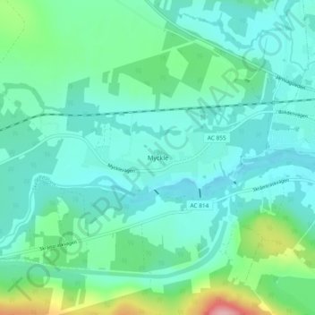 Myckle topographic map, elevation, terrain