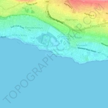 St. Lawrence topographic map, elevation, terrain