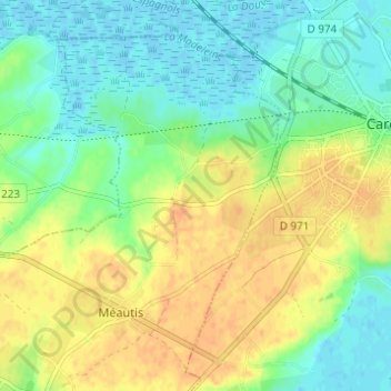 Donville topographic map, elevation, terrain