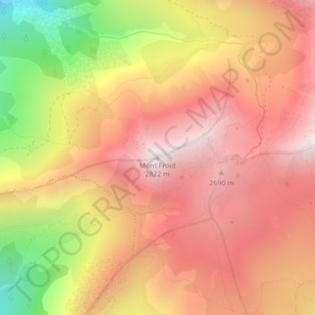Mont Froid topographic map, elevation, terrain