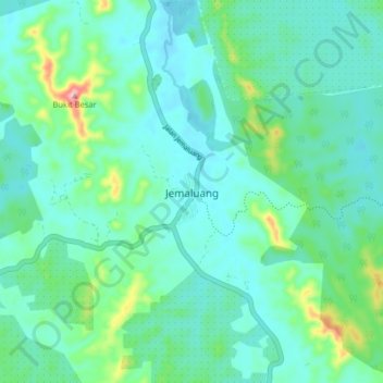 Jemaluang topographic map, elevation, terrain