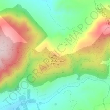 Monte Casal Monaco topographic map, elevation, terrain