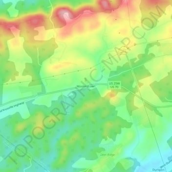 Woolardtown topographic map, elevation, terrain