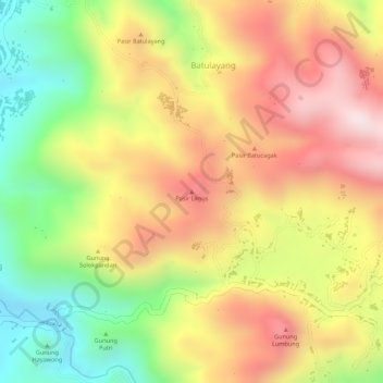 Pasir Limus topographic map, elevation, terrain