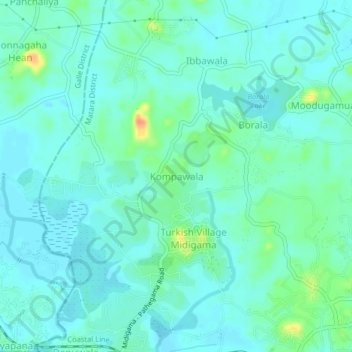 Kompawala topographic map, elevation, terrain