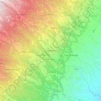 La Sombrera topographic map, elevation, terrain