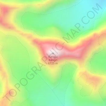 Kangju Kangri topographic map, elevation, terrain