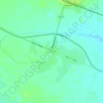 Budbud topographic map, elevation, terrain