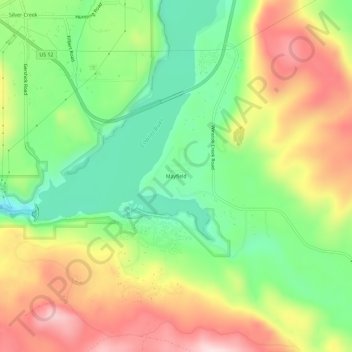 Mayfield topographic map, elevation, terrain