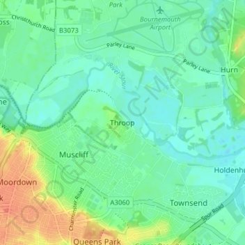 Throop topographic map, elevation, terrain