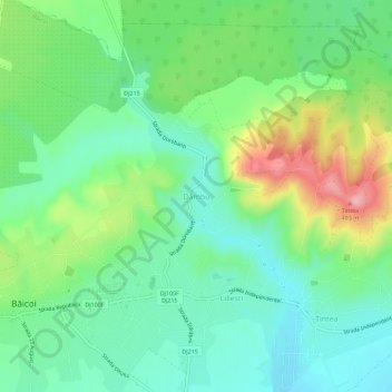 Dâmbu topographic map, elevation, terrain