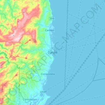 Danao topographic map, elevation, terrain