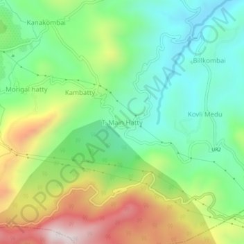 T. Main Hatty topographic map, elevation, terrain