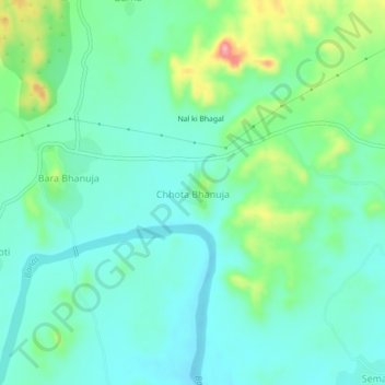 Chhota Bhanuja topographic map, elevation, terrain