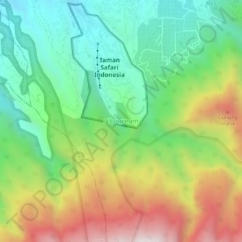 Cibeureum topographic map, elevation, terrain