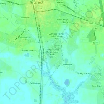 Palmetto Pines Mobile Home Park topographic map, elevation, terrain