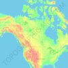 North America topographic map, elevation, terrain