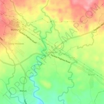 Lakawan topographic map, elevation, terrain