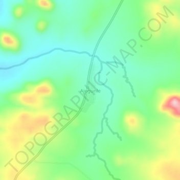 Ajegunle topographic map, elevation, terrain