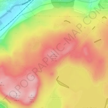 Scroggy Bank topographic map, elevation, terrain