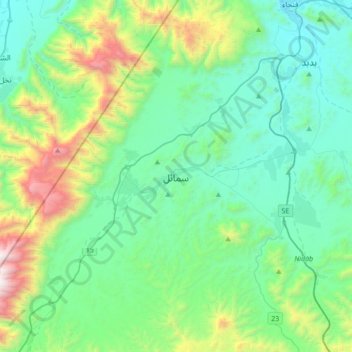 Sumail topographic map, elevation, terrain