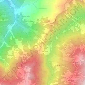 Cavazzola topographic map, elevation, terrain