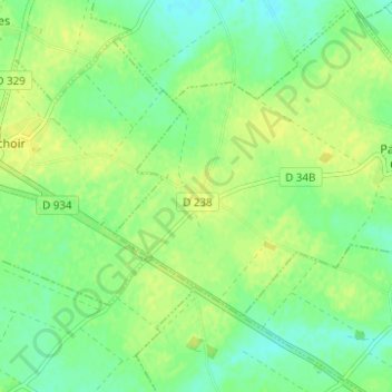 Le Quesnoy topographic map, elevation, terrain