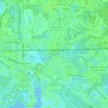 River Chase topographic map, elevation, terrain